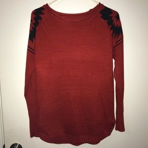 Red knitted sweater
